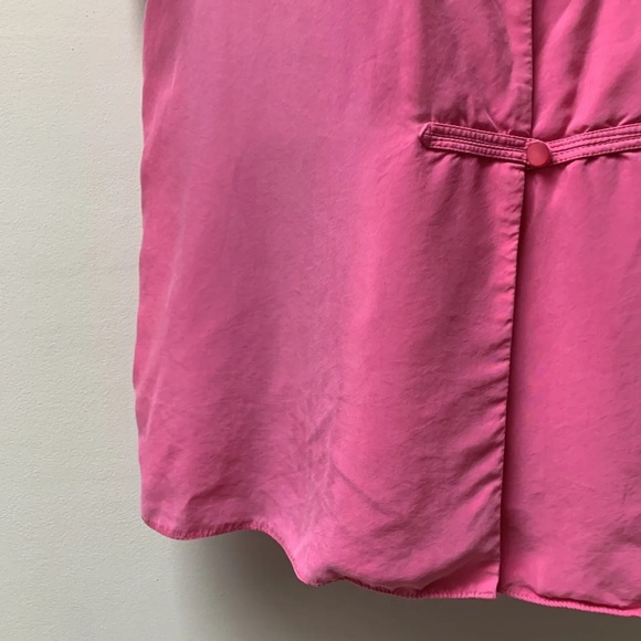 Vintage 90s St Michael pink shirt fits uk 14 mandarin collar frog fastening - Picture 5 of 11